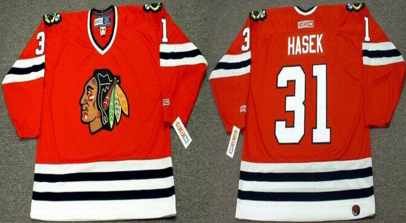 2019 Men Chicago Blackhawks 31 Hasek red style #2 CCM NHL jerseys->chicago blackhawks->NHL Jersey
